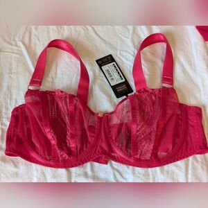 NWT Scantilly By Curvy Kate Authority Balcony Bra 36DD Hot Pink